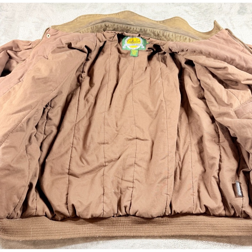 Vtg 90s Cabela's Timberwolf Jacket 2XL Brown Insulated Work Field Coat USA - Picture 6 of 8